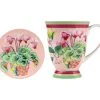 Gabby Malpas Jardin Mug & Coaster Set 300ML Cyclamen Gift Boxed