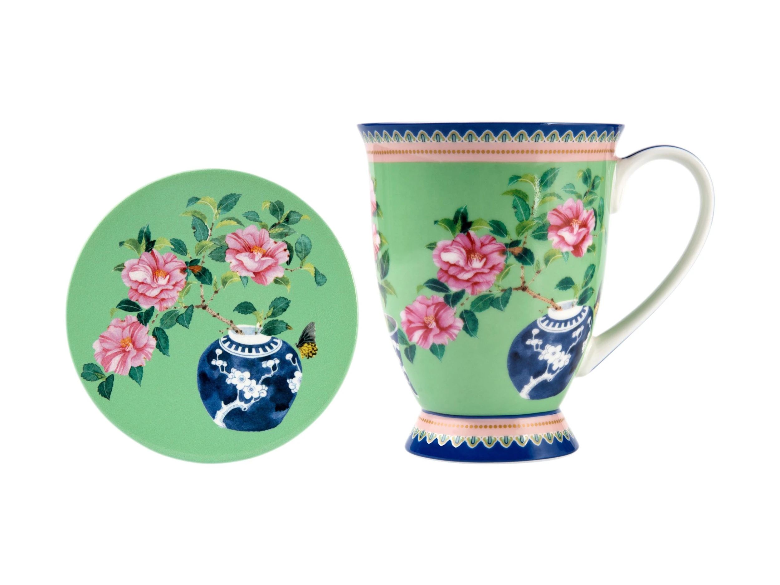 Gabby Malpas Jardin Mug & Coaster Set 300ML Camelia Gift Boxed 1 Gabby Malpas Jardin Mug & Coaster Set 300ML Camelia Gift Boxed