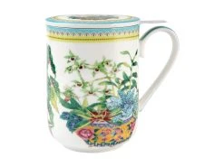 Gabby Malpas Jardin Mug With Infuser 340ML Orchid Gift Boxed