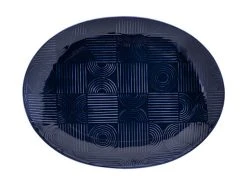 Arc Oval Platter 36x27cm Indigo Blue Gift Boxed