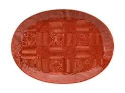 Arc Oval Platter 41x30cm Terracotta Gift Boxed