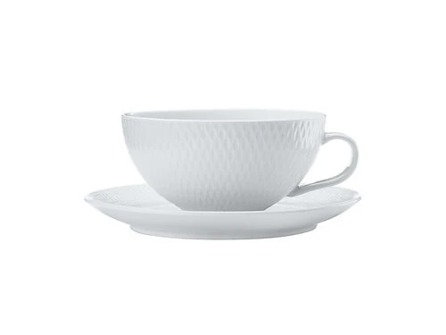 White Basics Diamonds Tea Cup & Saucer Low 250ML 1 White Basics Diamonds Tea Cup & Saucer Low 250ML