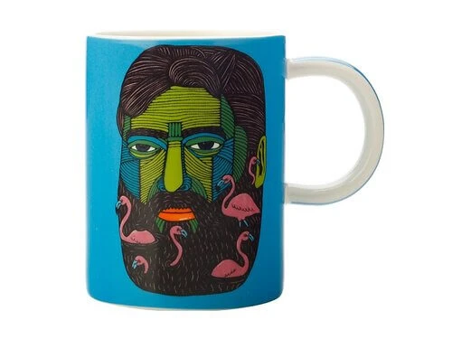Mulga The Artist Mug 450ML Flamingo Man 1 Mulga The Artist Mug 450ML Flamingo Man