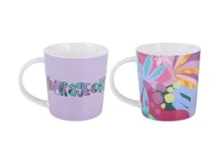 Kasey Rainbow Be Fierce Mug Set Of 2 380ML Courageous Gift Boxed -Table Accents Shop dx1282 side 1