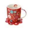 Kasey Rainbow Sparkly Season Mug 350ML & Coaster Set Red Gift Boxed