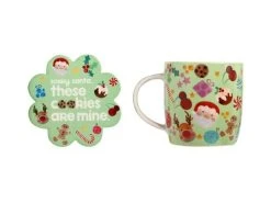 Kasey Rainbow Sparkly Season Mug 350ML & Coaster Set Light Green Gift Boxed -Table Accents Shop dx1300 set