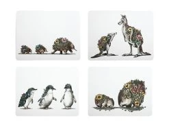 Marini Ferlazzo Australian Families Cork Back Placemat 34x26.5cm Set Of 4 Gift Boxed