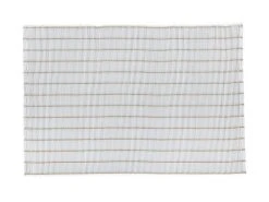 Table Accents Lurex Bamboo Weave Placemat 45x30cm White W/Gld