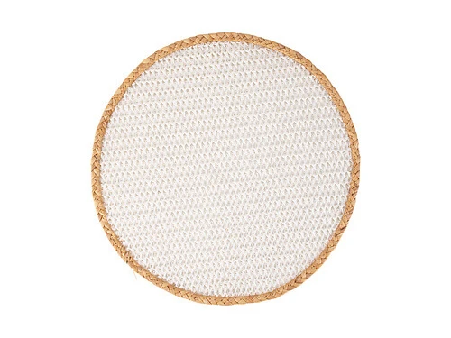 Table Accents Placemat 38cm Round White Natural 1 Table Accents Placemat 38cm Round White Natural