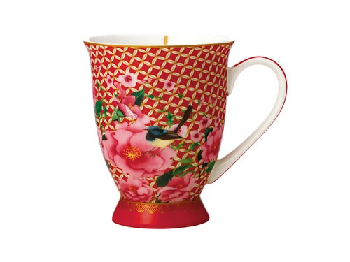 Teas & C's Silk Road Footed Mug 300ML Cherry Red Gift Boxed 1 Teas & C's Silk Road Footed Mug 300ML Cherry Red Gift Boxed