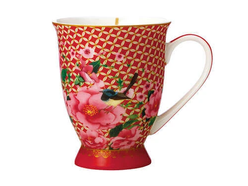 Teas & C's Silk Road Footed Mug 300ML Cherry Red Gift Boxed 2 Teas & C's Silk Road Footed Mug 300ML Cherry Red Gift Boxed - Image 2