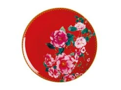 Teas & C's Silk Road Coupe Plate 19.5cm Cherry Red Gift Boxed -Table Accents Shop hv0165 2