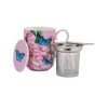 Gabby Malpas Posey Mug With Infuser 340ML Cabbage Roses Gift Boxed