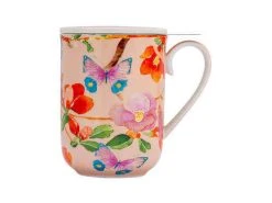 Gabby Malpas Posey Mug With Infuser 340ML Japonica Joy Gift Boxed -Table Accents Shop hv0320 a1