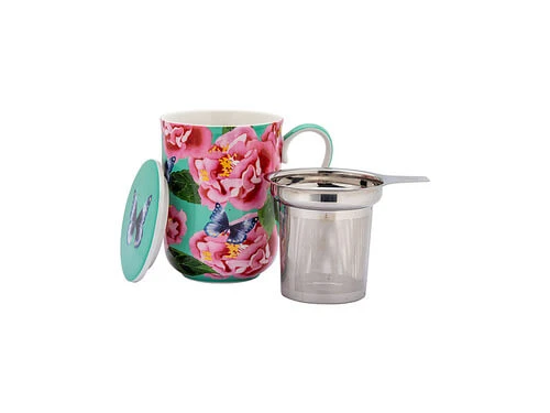 Gabby Malpas Posey Mug With Infuser 340ML Camellia Dreams Gift Boxed 1 Gabby Malpas Posey Mug With Infuser 340ML Camellia Dreams Gift Boxed