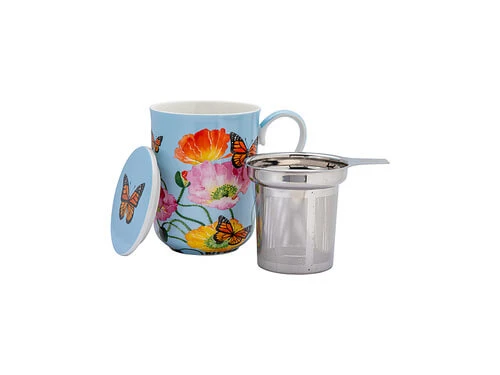 Gabby Malpas Posey Mug With Infuser 340ML Field Of Poppies Gift Boxed 1 Gabby Malpas Posey Mug With Infuser 340ML Field Of Poppies Gift Boxed