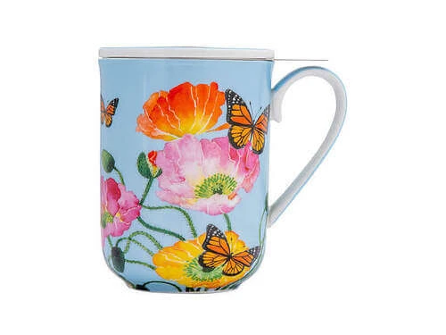 Gabby Malpas Posey Mug With Infuser 340ML Field Of Poppies Gift Boxed 3 Gabby Malpas Posey Mug With Infuser 340ML Field Of Poppies Gift Boxed - Image 3