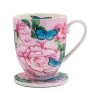 Gabby Malpas Posey Mug & Coaster Set Cabbage Roses Gift Boxed