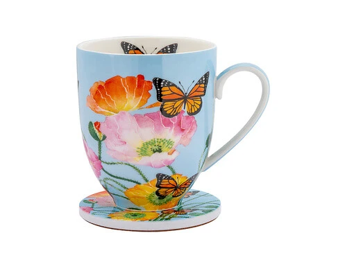 Gabby Malpas Posey Mug & Coaster Set Field Of Poppies Gift Boxed 1 Gabby Malpas Posey Mug & Coaster Set Field Of Poppies Gift Boxed