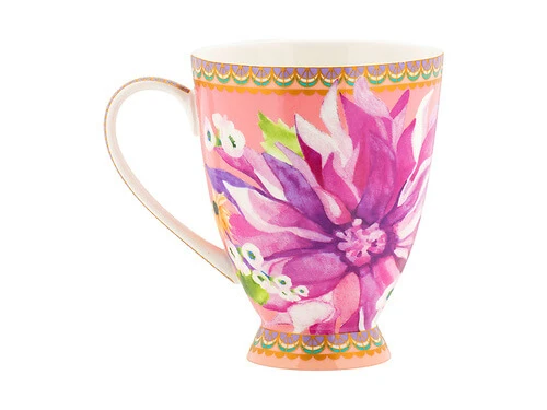 Teas & C's Dahlia Daze Footed Mug 300ML Pink Gift Boxed 3 Teas & C's Dahlia Daze Footed Mug 300ML Pink Gift Boxed - Image 3