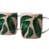 Haven Banana Leaf Mug 380ML Set Of 2 Pink Gift Boxed
