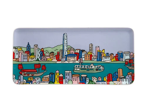 Megan McKean Cities Rectangle Plate 25x12cm Hong Kong Gift Boxed 1 Megan McKean Cities Rectangle Plate 25x12cm Hong Kong Gift Boxed
