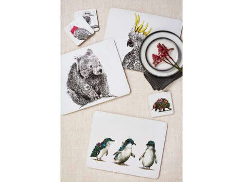 Marini Ferlazzo Birds Of Australia Cork Back Placemat 34x26.5cm Set Of 4 Gift Boxed 2 Marini Ferlazzo Birds Of Australia Cork Back Placemat 34x26.5cm Set Of 4 Gift Boxed - Image 2