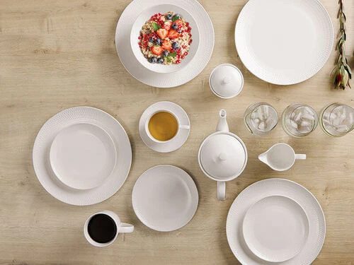 White Basics Diamonds Tea Cup & Saucer Low 250ML 2 White Basics Diamonds Tea Cup & Saucer Low 250ML - Image 2